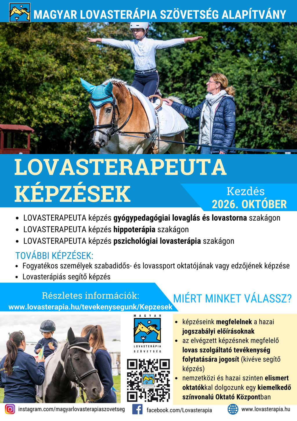 Lovasterapeuta képzések 2026