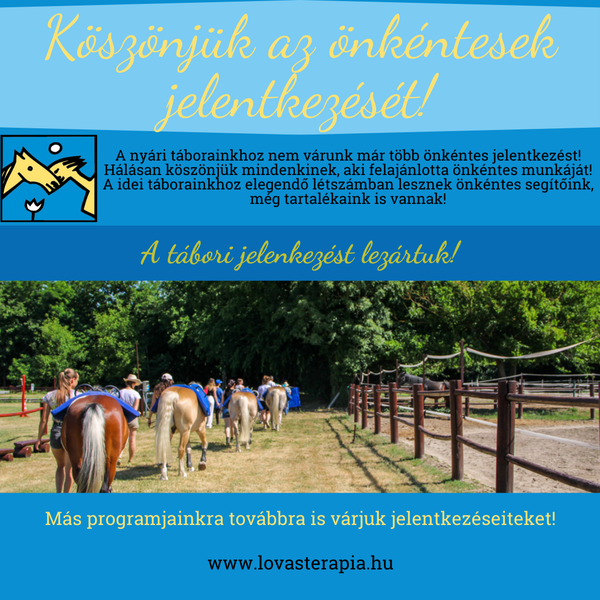 Köszönjük az önkéntesek jelentkezését!